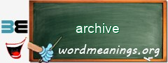 WordMeaning blackboard for archive